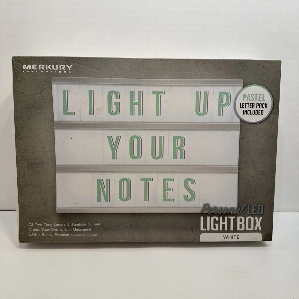 LED LIGHT BOX WITH PASTEL LETTERS Birthdays, Advertising, Bedroom, Dorm‎